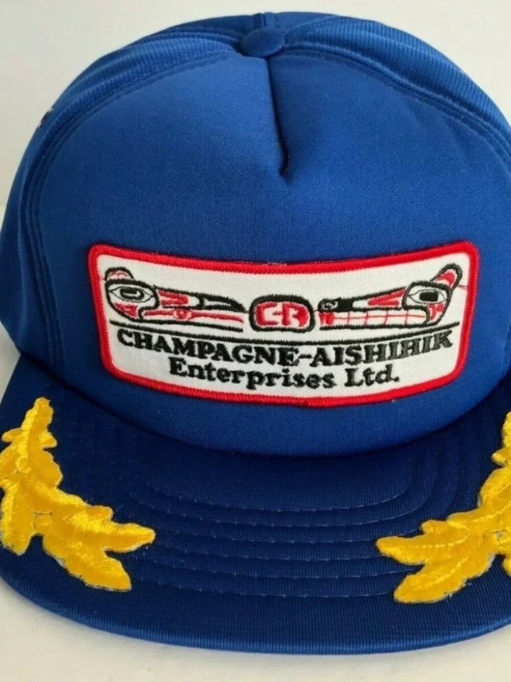 Vintage Trucker Hat Cap Snapback Leaf Blue Champagne - AISHIIK Enterprise